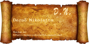 Dezső Nikoletta névjegykártya